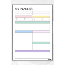 Zamansız Çok Amaçlı Günlük Haftalık Aylık Planlayıcı - A4 Ebat Yapılacaklar - 30 Yaprak - Planner - 1355 Çok Renkli