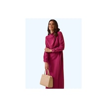 Seçil Beli Ayarlanabilir Dik Yaka Elbise Pembe - 751297413 Pembe