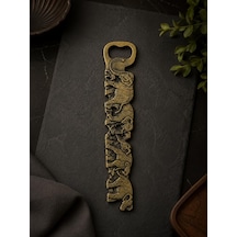 Açacak Metal Fil Desenli Şişe Açacağı 15 Cm Dekoratif Bronz