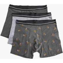 Koton 3'Lü Boxer Seti Eğlence Baskı Detaylı Pamuklu Sarı 3Slm90070Mk 3Slm90070Mk165