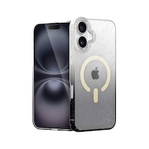 Apple iPhone Uyumlu  16 Plus Uyumlu Pummel Shiny Magsafe Kapak - Siyah