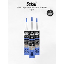 Selsil Nötr Dış Cephe Silikonu Siyah 300 Ml. - 3 Adet Siyah