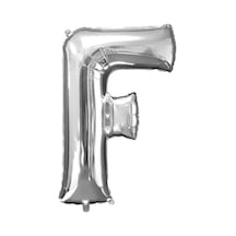 F Harf Folyo Balon Gümüş Silver 100 CM Doğum Günü. Yaşgünü. Part