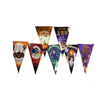 Nessiworld Baskılı Üçgen Model Halloween Banner Süs Bayrak 8 Li 6 Yaş