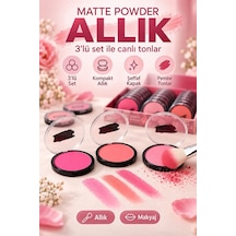 3 Lü Matte Powder Allık Seti Çok Renkli