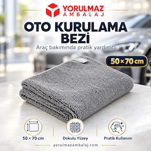 50x70 Oto Kurulama Bezi Yüksek Emici, İz Bırakmayan Mikrofiber Bez Gri