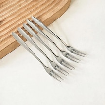 Ruicoo 5 Parça Paslanmaz Çelik Salata Çatalı Seti - Gold Kaplama, 13 Cm Uzunluk, Hafif Ve Dayanıklı, Günlük Mutfak Kullanıma Uygun Gümüş