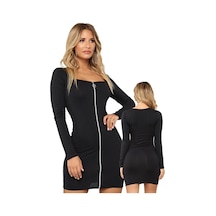 Terry Pau Fermuarlı Mini Elbise