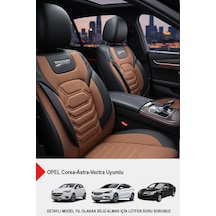 Titanyum Serisi Lüks Keten Üniversal Oto Koltuk Kılıfı Opel Corsa-astra-vectra Uyumlu Taba
