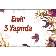 Sonbahar Ve Kuşlar Temalı Doğum Günü Afişi 50x70 Cm