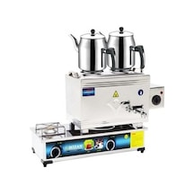 Mizan 25 lik 2 Demlikli Elektrikli Tüplü 20 L Çay Kazanı Inox