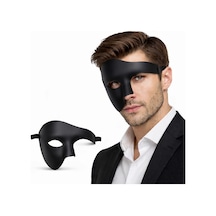 Mey İthalat Siyah Yarım Erkek Maske Phantom Parti & Balo Maskesi