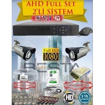 2mp Ahd 1080p Gece Görüşlü 2 Kameralı Güvenlik Sistemi 500gb Hdd