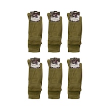 6'Lı Kışlık Havlu Asker Çorabı - 4 Mevsimlik Uzun Kışlık Asker Ço Haki