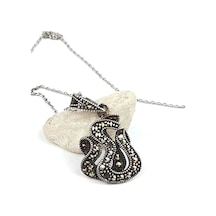 Markazit Taşlı Gümüş Modern Kolye (490097796)