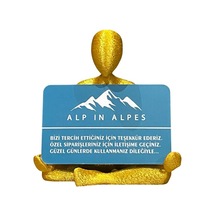 Yoga Temalı Kartvizitlik Altın Renk