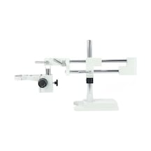 Szm Mikroskop Standı Çift Kollu Hareketli Bom Stand- Beyaz Ø76mm Tutucu / 380mm Sütun