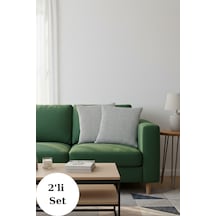 Miracolo Home Gri Pamuklu Dekoratif Kırlent Kılıfı 43x43 2 Adet