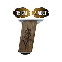 Kale Eğimli Ayarlı Desenli Ahşap Ayak Mobilya Masa Dolap Ayağı 15cm 4 Adet Koyu Ceviz Ceviz A. Ceviz