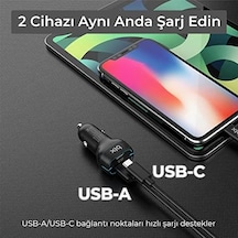 Bix Bx-ccp36wt 38w Type-c Pd 20w Ve Usb-a Qc 3.0 18w Çift Portlu Led Işıklı Araç Şarj Cihazı Beyaz 15/14/13/12/11/x/, İpad, Galaxy S24/s23/s22/s21/s20 Ve Daha Fazlasıyla Uyumlu Bxccp36wt