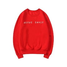 Kırmızı İsa Kurtarır Kazak Hıristiyan Tişörtü İnanç Üst İsa Hoodie İncil Ayetleri Crewneck Kazak Kadın Grafik Kazak Tops Kırmızı