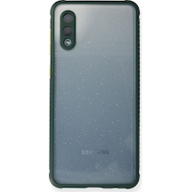 Samsung Galaxy A02 Kılıf Miami Şeffaf Silikon - Koyu Yeşil