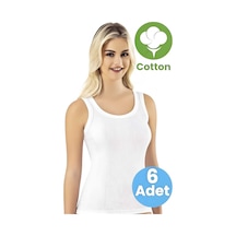 Tezzgelsin Kadın 6'lı Geniş Askılı Çizgili Raporlu Penye Kaşkorse Atlet Beyaz Tezzgelsin Kadın 6'lı Geniş Askılı Çizgili Raporlu Penye Kaşkorse Atlet Beyaz