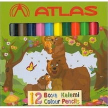 Atlas Kuru Boya Kalemi 12 Renk Yarım Boy Karton Kutu
