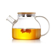 Orret Home Bambu Kapaklı Kendinden Süzgeçli Borosilikat Cam Demlik 1000 Ml Isıya Dayanıklı Termisil Cam Çay, Kahve Ve Bitki Çayı Demliği, Cam Çaydanlık Sku: Zeusstk49225c3739