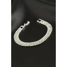 Zenviac456 3 Sıra Taşlı Suyolu Bileklik Zenviac45678 Gümüş