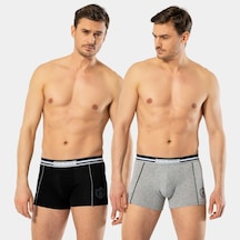 Cacharel Erkek 2'li Baskili Boxer 1323/siyah-gri Siyah - Gri