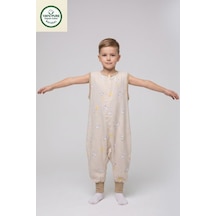 Cantoy Müslin Geniş Askılı Bebek Çocuk Uyku Tulumu %100 Pamuk Natural 0.5 Tog Açık Kahve