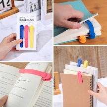 3 Lü Otomatik Kitap Ayıracı Akıllı Silikon Yer İmi Klips Seti, Okuma Severler İçin Pratik Kitap Aksesuarı Çok Renkli