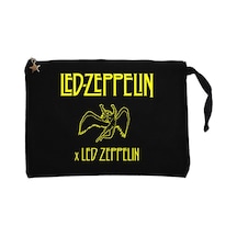 Led Zepplin Angel Siyah Clutch Astarlı Cüzdan / El Çantası Siyah