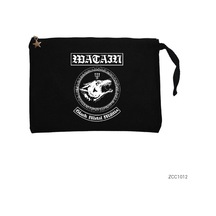 Zepplin Giyim Watain Black Metal Militia Siyah Clutch Astarlı Cüzdan