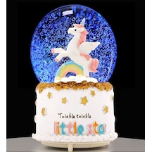 Unicorn Kar Motorlu Işıklı Ve Müzikli Büyük Boy Kar Küresi