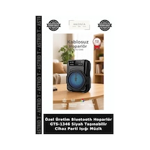 Özel Üretim Bluetooth Hoparlör Gts-1346 Siyah Taşınabilir Cihaz Parti Işığı Müzik