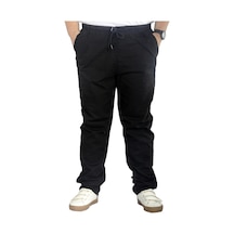 Mode Xl Büyük Beden Pantolon Keten Jogger Milano 21913 Siyah 001