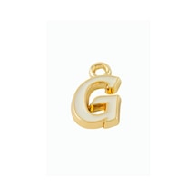 Sarı - 347 - Renkli Püskül Kolye Ucu - Spt-gld - Harf G