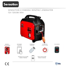 Sensation 12 Volt Dc 4 Zamanlı Jeneratör 1200w 85a Otomatik Akü Şarj Özellikli Karavan,tekne