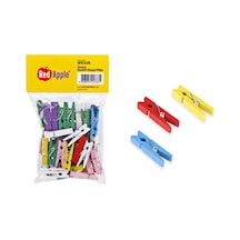 Renkli Ahşap Klips Mandal 35mm - 50 Adet