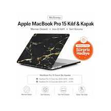 Macbook Pro 15 Mermer Desenli Kılıf A1707 A1990 Uyumlu İnce Hafif Sert Kapak Koruyucu Kılıf Siyah Belirtilmemiş