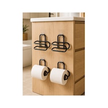 Ersdelmeden Monte Tuvalet Kağıdı Askısı Siyah Metal Yapışkanlı Banyo Kağıtlığı 4 Lü Set Diğer