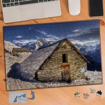 Dağ Evi - Taş Mimari Yapı 240 Parça Puzzle Yapboz Tablo-836