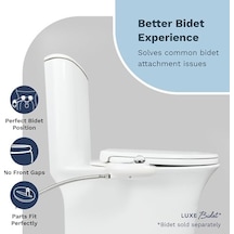 Luxe Bidet Luxe Ts1008e Yavaş Kapanan, Hızlı Çıkarma Menteşeli Ve Kaymaz Tamponlu Uzun Rahat Oturaklı Klozet Kapağı Beyaz Açık Ahşap