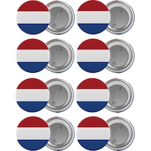 Hollanda Bayrağı Çanta Rozeti Seti 8 Adet En Büyük Boy 5.8Cm Iğne