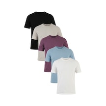 Buratti Pamuklu Regular Fit Bisiklet Yaka 5'li Paket T Shirt Erkek T Shirt 59020204s5 Siyah-mürdüm-kül-mavi-ekru