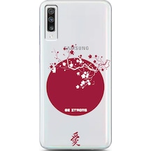 Samsung Uyumlu A70 Sakura Strong Tasarımlı Süper Şeffaf Telefon Kılıfı Çok Renkli