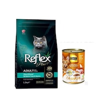 Reflex Plus Kısırlaştırılmış Somonlu Yetişkin Kedi Maması 1500 G + Konserve Mama