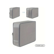 Chuangyinshop Çift Katman Gri Kendinden Sıkıştırmalı Ayaklı Katlanır Saklama Çantası Gri